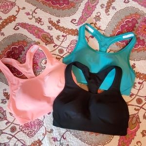 ⚽️ 3 Avia Sport Bras NWOT Med 8-10 Pink Aqua Black